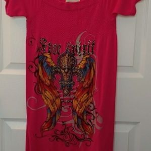 Hot Pink Off-The-Shoulder Embellished Dress